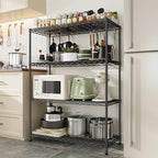 DurayLoly 4- Shelf Metal Shelving Unit Adjustable Storage Shelves Heavy Duty Garage Shelving Steel Wire Shelving for Laundry Bathroom Kitchen Pantry Closet Garage Black, 35.6Wx16Dx54H,2pc