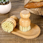 18 Pcs Bamboo Dish Scrub Brushes Kitchen Dishwashing Cleaning Brush Wooden Scrubbers Set Sisal Bristles Cleaner Scrubber for Washing Cast Iron Pan Pot Sink Spatula (18, Yellow)