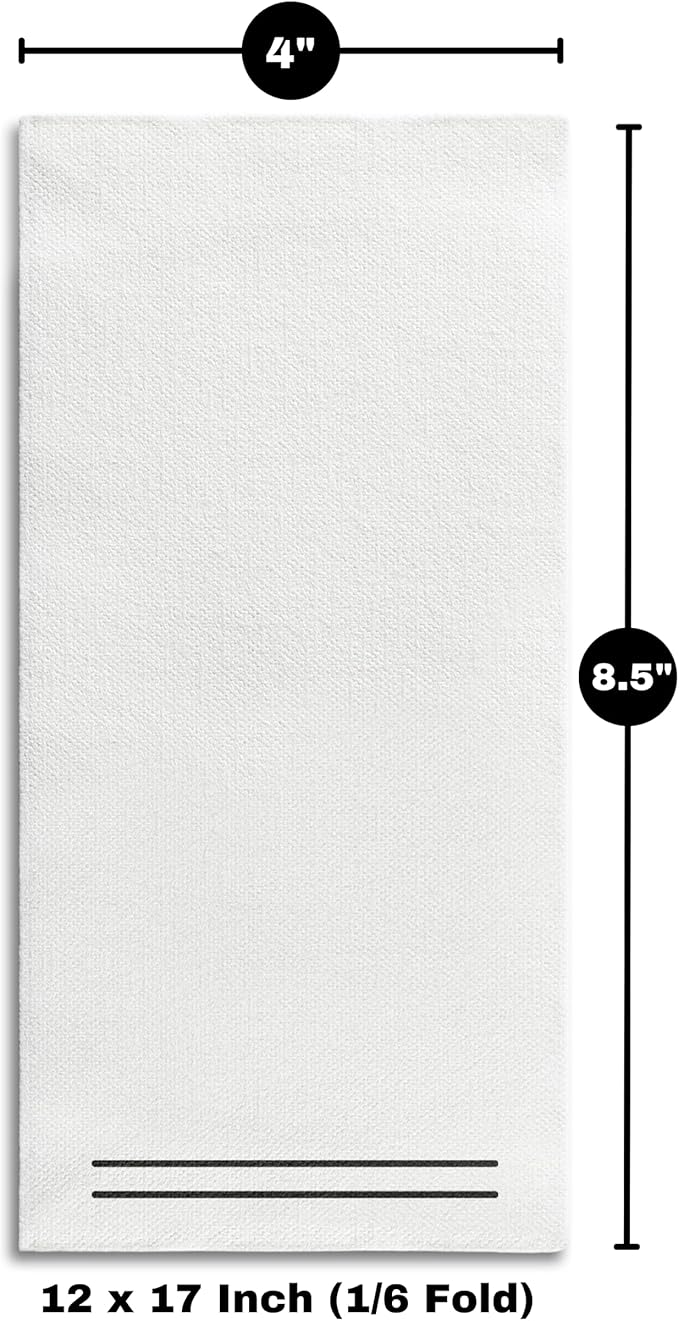 50 Pack Linen Feel Guest Paper Hand Towels | Disposable Super Absorbent Airlaid Paper Towels For Bathroom, Party, Weddings, Or Events | 12 x 17 Inches 1/6 Folded Decorative Design