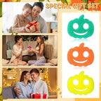 3 Pcs Dual Sided Scrub Sponge Multi Functional Cute Temperature Sensitive Non Scratch Dish Sponge for Washing Dishes Kitchen Bathroom (Thanksgiving Pumpkin,Orange, Yellow, Green)
