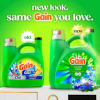 Gain Ultra Oxi Liquid Laundry Detergent, 107 loads, 154 fl oz, Waterfall Delight Scent, 2-in-1, HE Compatible