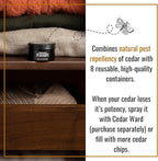 Dr. Killigan's Cedarwood Chip Canisters - Moth Repellent for Closets, Cedar Blocks for Clothes Storage, Drawer Deodorizers, 8 Reusable Tins with Wood Shavings