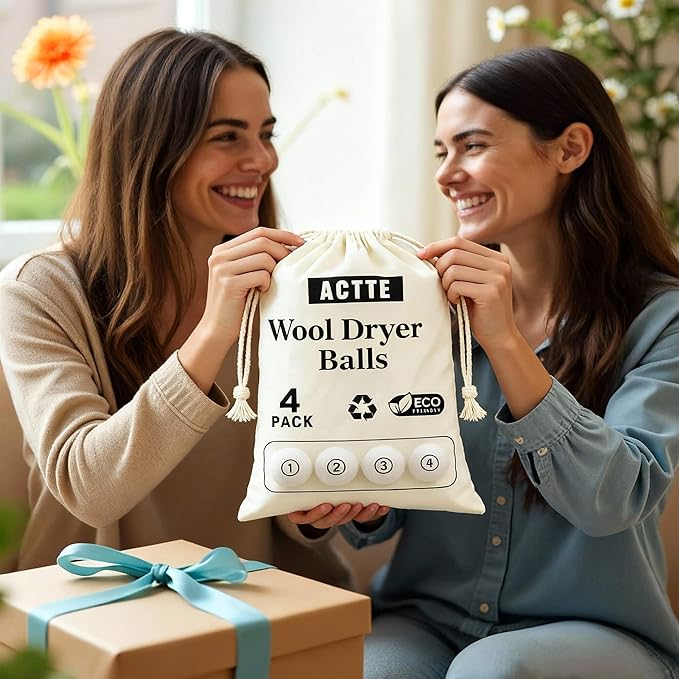 Wool Dryer Balls Laundry, XXL(3.1") 4 Pack, Premium Fabric Softener Ball, Reusable, Anti Static, Chemical Free Natural Wool Balls for Dryer, Laundry Dryer Balls – 100% New Zealand Wool