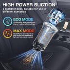 Portable Cordless Car Vacuum Cleaner, 17.5KPa/25KPa Powerful Handheld Rechargeable Mini Vacuum for Seats, Floor Mats, Pet Hair & Crevices