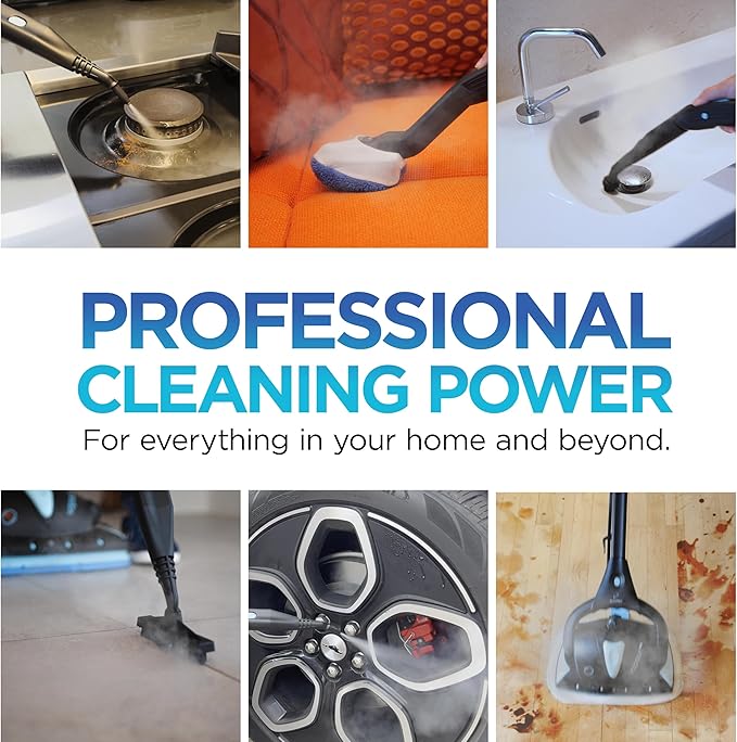 Euroflex Vapour Pro Steam Mop & All-in-One Steam Cleaner 20-Piece Set - Commercial Grade 295°F & 50 PSI - Good Housekeeping #1 Rated; Kills 99.9% Bacteria & Viruses (H1N1); 5-Year Warranty