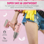 WORKPRO Pink Cordless Drill Driver Set, 12V Electric Power Drill Tool Kit with 6 Pcs Bits, 3/8-Inch Keyless Chuck, Variable Speed, 18 Touque Setting, Type-C Charge Cable, Led Light, Pink Ribbon