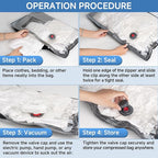 Travel Vacuum Storage Bags 8 Pack, Vacuum Seal Bags for Clothing Travel, Space Saver Bags for Luggage, Suitcase & Home Organization Black