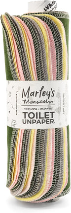 Marley's Monsters UNpaper Towels - 24 Count roll, Reusable Paper Towels, Paperless, Cotton, Tree Free (Sprout)