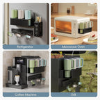 Magnetic Cup Holder for Fridge for 20/30/40 oz Stanley Tumblers Water Bottle Holders & Lid Hook Organizers with Straw Accessories Storage (3 Cups, 5 Hooks)
