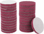 HARFINGTON 24pcs Scrubber Scouring Pads 400 Grits 3 Inch Drill Power Brush Hoop and Loop Surface Conditioning Disc Drill Scuffing Disc Scrub Pads for Home Kitchen Cleaning, Red