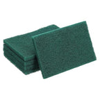 uxcell 5Pcs Scrubber Scouring Pad, 9.1 x 5.9 Inch 180 Grits Drill Power Brush Rectangle Scrub Pads Discs Polishing Pad for Household Furniture Automotive Cleaning, Green