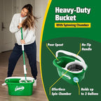 Libman Tornado Spin Mop System with 2 Refill Heads, Microfiber Spinning Mop and Bucket with Wringer Set for Home, Floor Cleaning of Hard-Wood, Laminate, Tile, All Surface Cleaner, 3 Total Mop Heads