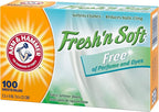 Arm & Hammer Fabric Softener Sheets, Free of Perfumes and Dyes, 100 ct