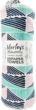Marley's Monsters UNpaper Towels - 24 Count roll, Reusable Paper Towels, Paperless, Cotton, Tree Free (ModGeo)