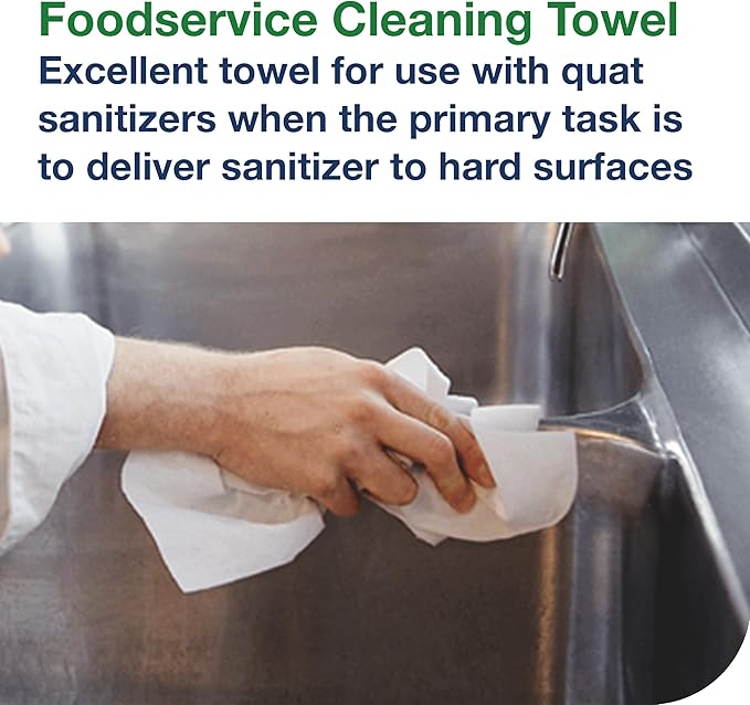 Tork Foodservice Cleaning Towel White, 1/4 Fold, 1 x 150 Towels, 192197