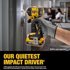 DEWALT 20V MAX 1/4 Inch Hydraulic Impact Driver,Quiet, Brushless Cordless XR Extreme Runtime, LED Halo Ring, Tool Only (DCF870B)
