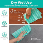 Reusable Cleaning Towels Reusable Cloths Dish Cloths, 100 Count Multi-Purpose Dry Handy Wipes Disposabel Kitchen Towels, Durable, Absoebent, Dry Quickly, Green, Handi Wipe