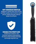 SPARTA 3622503 Flo-Pac Plastic Handle Counter Brush, Horsehair Blend Bristles, 2-1/2" Bristle Trim, 8" Length, Black (Pack of 3)