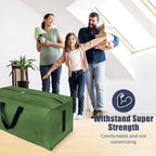HOMESURE 8 Pack Large Strong Moving Bags with Zippers & Carrying Handles - Water-Resistant - Heavy Duty Storage Tote for Space Saving, Fold Flat, Alternative to Moving Box (Olive Green)