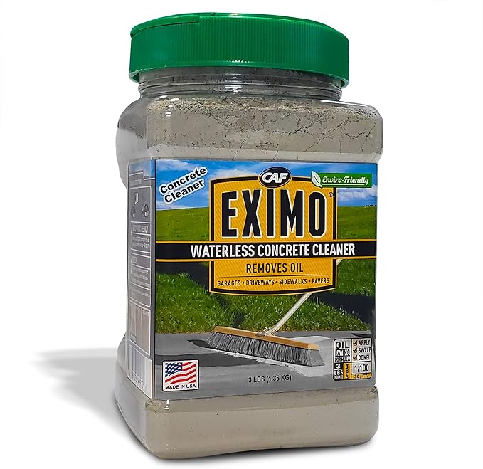 CAF Outdoor Cleaning EXIMO® Waterless Concrete Cleaner for Driveway, Garage, Basement, and Walkway Surfaces (3 lbs)