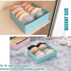 Bra Storage Drawers Organizer for Clothing Underwear Drawer Organizer Dividers Foldable Storage Cube Bins for Bra,Socks, Underwear,3 Pack （Light Green）
