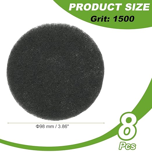 Power Scrub Pads, Scrubbing Pads 1500 Grits Scouring Discs - Fitting for (Home Kitchen Cleaning - Drill Attachment - Scrubber Replacement) 8 Pcs & 4 Inch & Green-Gray