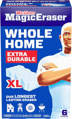 Mr. Clean Magic Eraser Sponge, All Purpose Cleaner, Long Lasting Cleaning Scrubber, Wall, Sneaker, Oven, Kitchen, Bathroom Cleaner, Shower Cleaning Supplies, Whole Home Extra Durable XL, 6ct