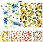 6 Pack Swedish Dishcloths for Kitchen - Reusable Dish Cloths for Washing Dishes Absorbent Cute Funny Kitchen Towels Cleaning Sponge, Lemon Fruit
