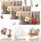 Geyee 50 Packs Facial Tissue Travel Packs Disposable Pocket Tissues for Wedding Guest Travel School Purse Home Supplies, 500 Sheets 3 Ply(Retro Flower)