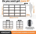 HOMEDANT 28" W 5 Tier Heavy Duty Garage Shelving Adjustable Metal Rack Storage Shelves Standing Shelf Unit Organizers Pantry Closet Black 2Pack