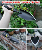 Heavy-Duty Gardening Hand Trowel with Sheath - Stainless Steel Garden Shovel Featuring a Rubberized Handle, Perfect for Diligent Farmers' Soil Planting, Digging, and Transplanting