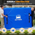 Mattress Bags for Moving, BETU Mattress Protector Waterproof Mattress Cover Full Size Storage Bags with 8 Heavy-Duty Handles and Zipper for Bed Extra Thick Large Reusable (77"x57"x15" Blue)