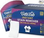 Instant Stain Remover Wipes for Clothes - Individually Wrapped Travel Spot Cleaner, Pocket-Size Laundry Wipes for Coffee, Food & Makeup Stains, Safe on Machine Washable Fabrics (100 Pack)