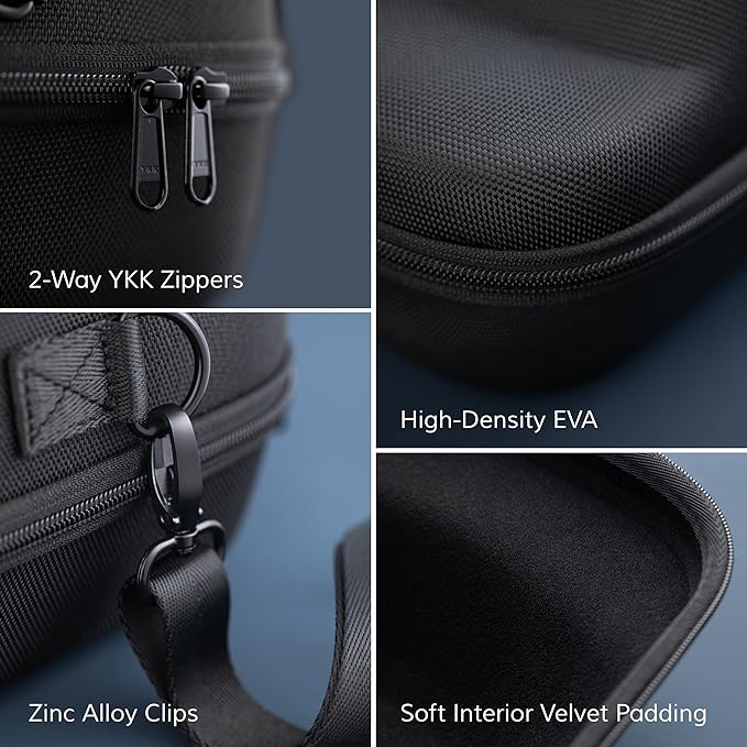 OZUECCR Hard Hat Travel Case – Storage for Baseball Caps with Carrying Handle and Adjustable Shoulder Strap, Hat Organizer Protects up to 6 Hats, for Travel and Home Storage (Blue+Blue)