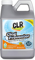 CLR Brands® Clog Preventer Clear Pipes and Drains Monthly Drain Build Up Remover, Helps Degrade Sources of Clogs to Keep Drains Flowing Smoothly, Safe on All Pipes and Drains - 80 Ounce Bottle