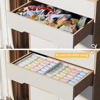 Joyoldelf Sock Organizer Drawer Organizer - 2 Packs Underwear Organizer, 48 Cells Collapsible Closet Organizers and Storage Sock Holders Organizers for Storing Socks, Ties, Belts(White)