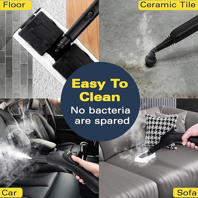 Steam cleaner, 1500w Steamer Cleaning Fast Heating Multi-Surface Steam Cleaner for Home，Steamer Cleaning for Grout