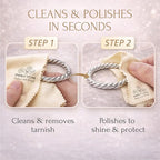 ENERGY STONE Silver and Gold Restoration Polishing Cloth, Anti-Tarnish Cleaner with Lasting Shine, for Fine Valuables Precious Metals, Jewelry, Silverware, Musical Instruments, Coins