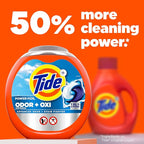 Tide Odor Defense + Oxi Laundry Detergent Pacs, Original Scent, 32 Count, Advanced Odor + Stain Fighter