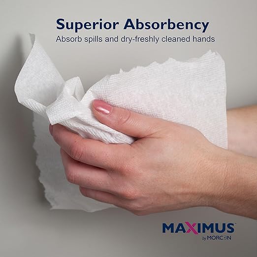 Maximus X1017 Premium TAD 10" Roll Paper Towels with Superior Absorbency, High Capacity Commercial Paper Towels Rolls Suitable for Office, Restaurant, and Healthcare Facilities, 6 Rolls Per Case
