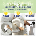 Cleancult Toilet Bowl Cleaner Sheets - Dissolvable, Septic Safe, Effective Cleaning, Removes Stains & Rings, Cleans & Deodorizes - 32 Uses - Fresh Lemon Scent - Plastic-Free Packaging