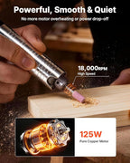 VEVOR Flex Shaft Grinder, 125W 18000RPM Electric Flex Shaft Rotary Tool, Foot-Pedal Control Hanging Carver Grinder with 112PCS Accessory Kit for Sanding Buffing Polishing Cutting