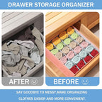 Foldable Storage Cubes Drawer Underwear Organizer Dividers， under Cabinet Organizer 24-Cell Fabric Storage Boxes for Lingerie,Socks,Ties （Orange）