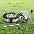 iPower 19inch Trimmer Leaf Bowl Blades Twisted Spin Cut, Sharp Stainless Steel, Include 2 Serrated 2 Straight