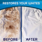 OUT White Brite Laundry Whitener Powder, Stain Remover Detergent Booster for Clothes, Removes Red Clay and Rust Stains on White Clothing and Uniforms