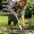 2 Piece Stainless Steel Gardening Tool Set Pointed and Flat Head Soil Scoop with Sifter Hand Digging and Potting Shovel for Soil Transport and Planting