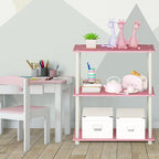 Furinno TURN-N-TUBE Storage Shelves, 3-Tier Book Shelf, Corner Shelf, Toolless Open Shelves, for Organization and Storage, Living Room, Garage, Home Office, Pink