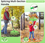 Garden Leaf Rake,16.5” Plastic Leaf Rake for Lawn,Unbreakable Nylon Head, No Harm to Lawn Grass,Yard Raking Tools for Turf Leaves Thatch Debris Pine Needle Cleanup, Lightweight for Kids Seniors