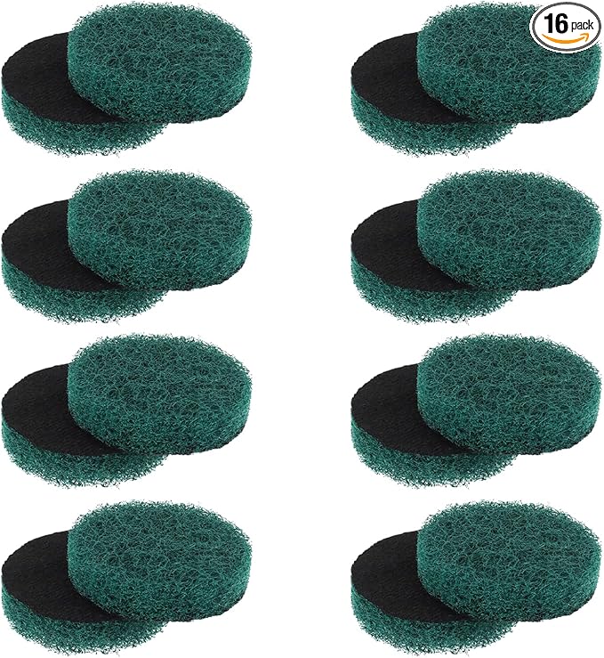 16pcs Kitchen Pads Power Scrubber Pads Set Electric Scrubber Replacement Scouring Pads fit for Dremel Versa Scouring Pads,Green