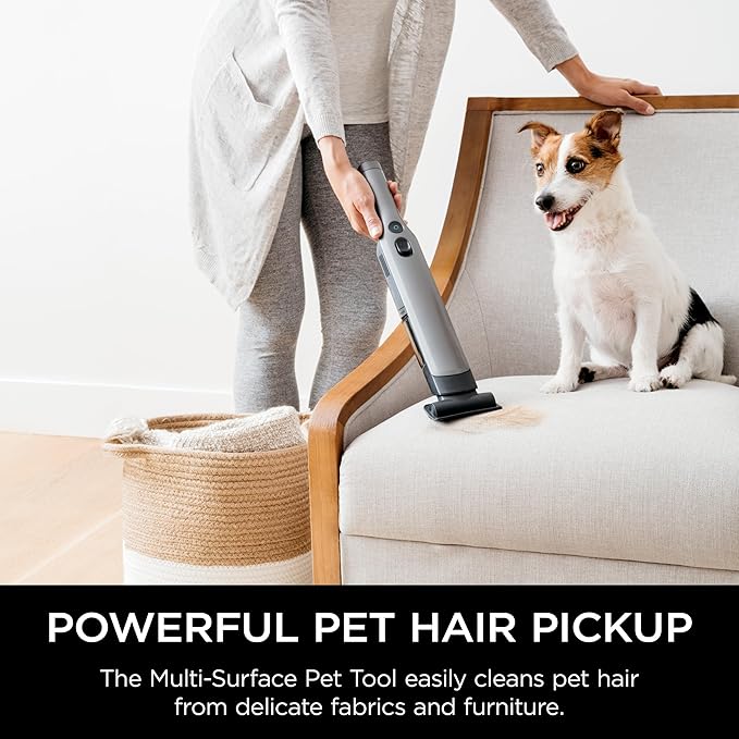 Shark WV201 WANDVAC Handheld Vacuum, Lightweight at 1.4 Pounds with Powerful Suction, Charging Dock, Single Touch Empty and Detachable Dust Cup,Graphite, Slate